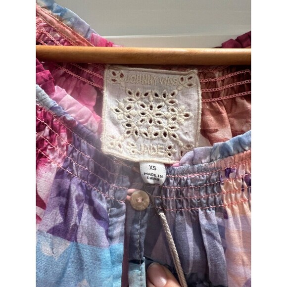 Johnny Was ESME Floral Patchwork Peasant Floral Blouse Womens Top SIZE XS Boho - Picture 11 of 13